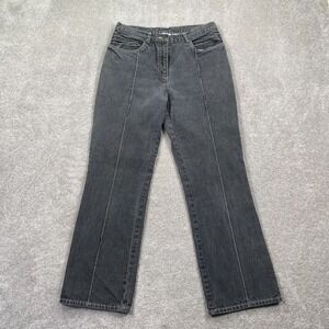 Bill Blass Women's Standard Fit Straight Leg Denim Jeans Size 12 Charcoal Gray